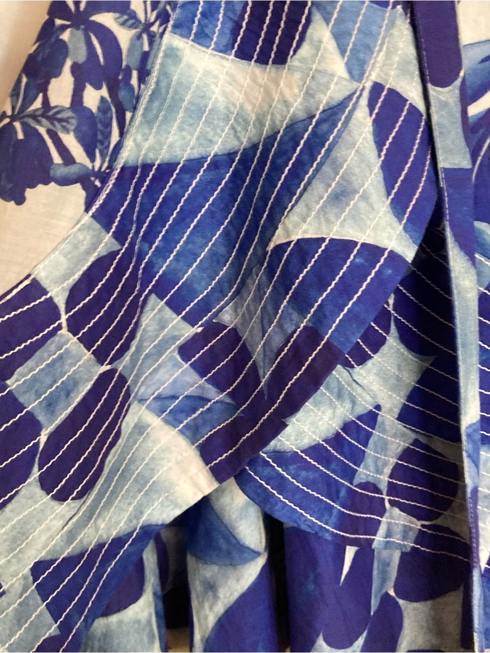 FARM Rio Sweet Rio Mix Print Set Blouse Skirt Tropical Ruffle Lace Blue White M - Picture 13 of 16